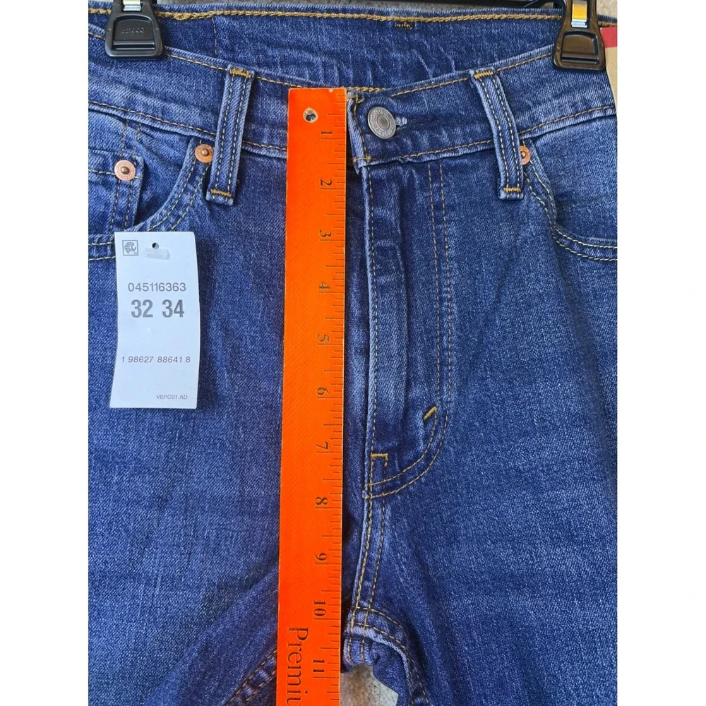 Levi's 511 Slim Jeans Mens 32x34 Blue Dark Wash Stretch Denim Workwear NEW